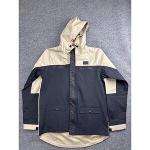 Flag Nor Fail Jacket Mens XL Tan Black Hooded Nylon Windbreaker Coat Outdoor